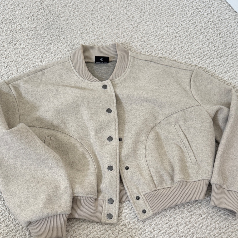 Miou Muse Women's Tan Bomber Jacket